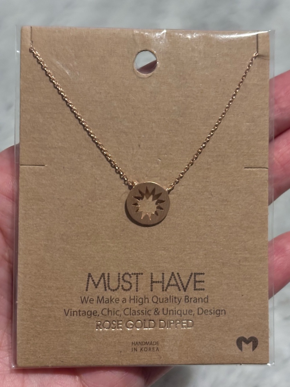 Rose Gold Dipped Sun Necklace